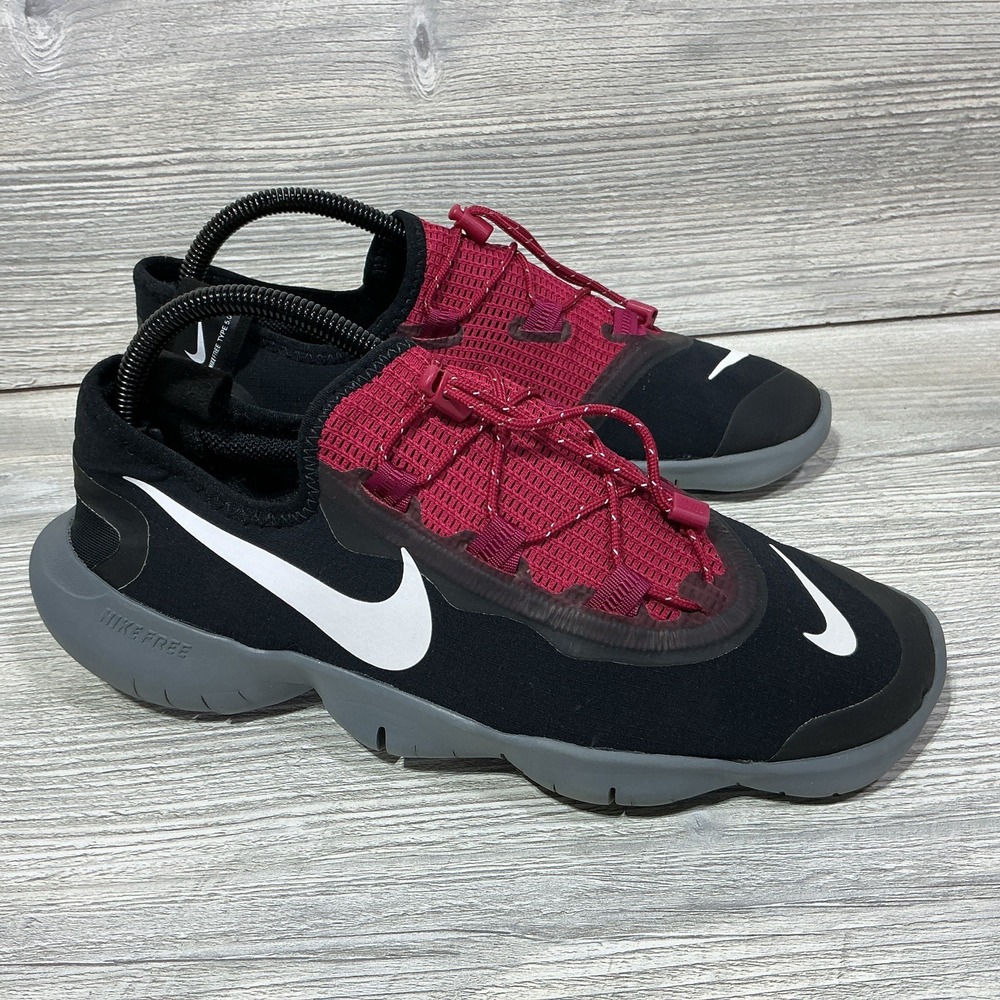 RARE Nike Free RN 5.0 Black Red Running Shoes Sneakers CT6718-991 Women's 9.5